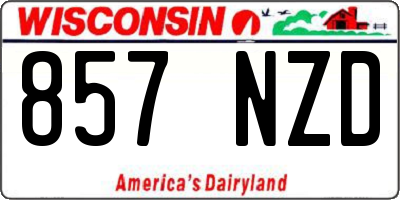 WI license plate 857NZD