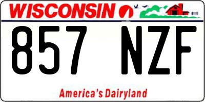 WI license plate 857NZF
