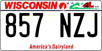 WI license plate 857NZJ