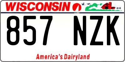 WI license plate 857NZK
