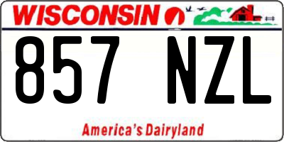 WI license plate 857NZL