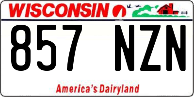 WI license plate 857NZN