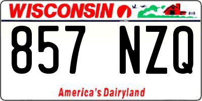 WI license plate 857NZQ