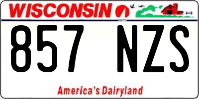 WI license plate 857NZS