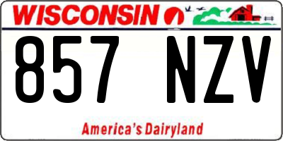 WI license plate 857NZV