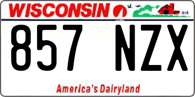WI license plate 857NZX