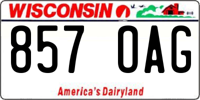 WI license plate 857OAG