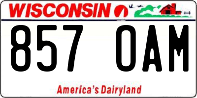 WI license plate 857OAM