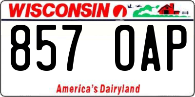 WI license plate 857OAP