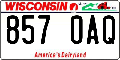 WI license plate 857OAQ