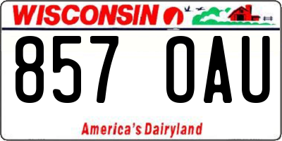 WI license plate 857OAU
