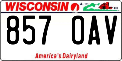 WI license plate 857OAV