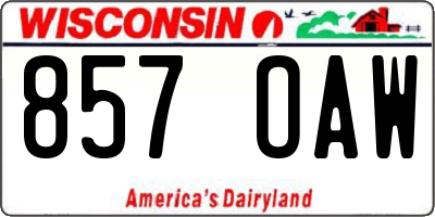 WI license plate 857OAW