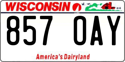 WI license plate 857OAY