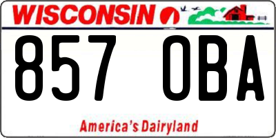 WI license plate 857OBA