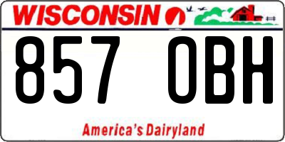 WI license plate 857OBH