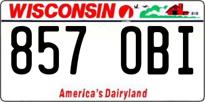 WI license plate 857OBI