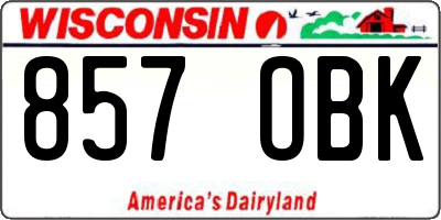 WI license plate 857OBK
