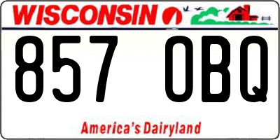 WI license plate 857OBQ