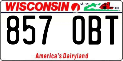 WI license plate 857OBT