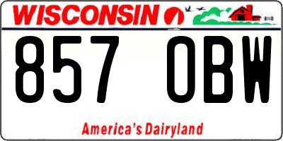 WI license plate 857OBW