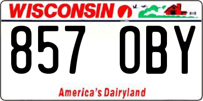 WI license plate 857OBY