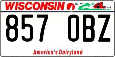 WI license plate 857OBZ