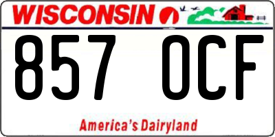 WI license plate 857OCF