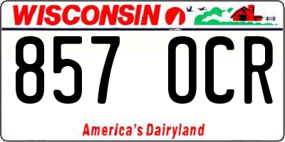 WI license plate 857OCR