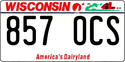 WI license plate 857OCS