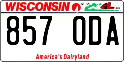 WI license plate 857ODA