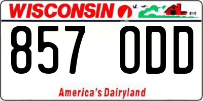 WI license plate 857ODD