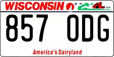 WI license plate 857ODG