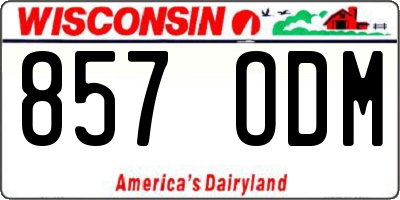 WI license plate 857ODM