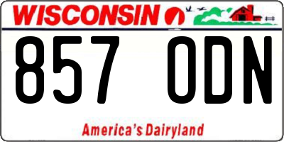 WI license plate 857ODN