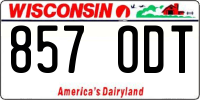 WI license plate 857ODT