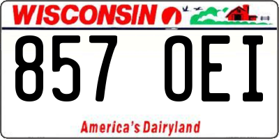 WI license plate 857OEI