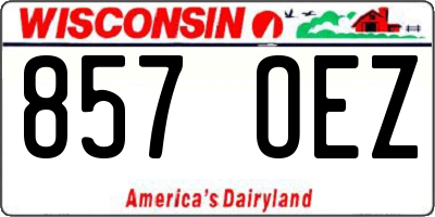 WI license plate 857OEZ