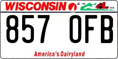 WI license plate 857OFB