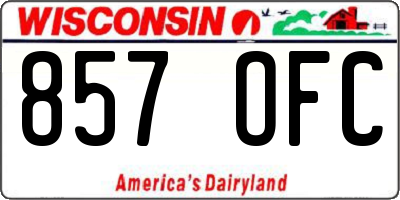 WI license plate 857OFC