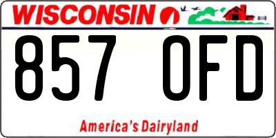 WI license plate 857OFD