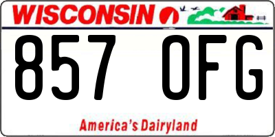 WI license plate 857OFG
