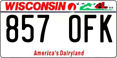 WI license plate 857OFK