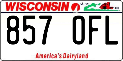 WI license plate 857OFL