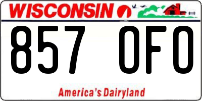 WI license plate 857OFO