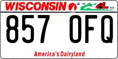 WI license plate 857OFQ