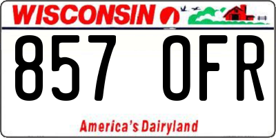 WI license plate 857OFR