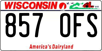 WI license plate 857OFS