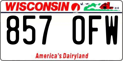WI license plate 857OFW