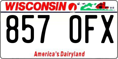 WI license plate 857OFX